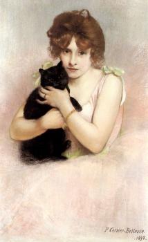 皮埃爾 卡列爾 貝勞斯 Young Ballerina Holding A Black Cat 皮埃爾 卡列爾 貝勞斯 Young Ballerina Holding A Black Cat